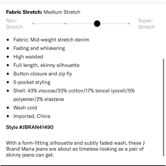 J Brand NWT Maria seriously soft eco wash high rise skinny denim jean size 23 - Picture 15 of 15